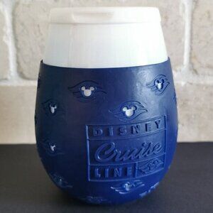Disney Cruise Line Stemless Wine Glass Silicon Sleeve Drink Through Lid